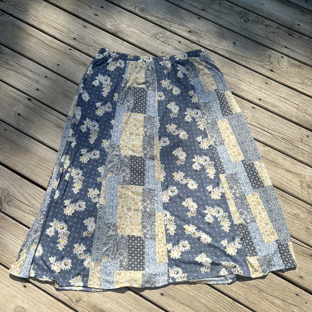 Cato Women's Blue and Cream Skirt