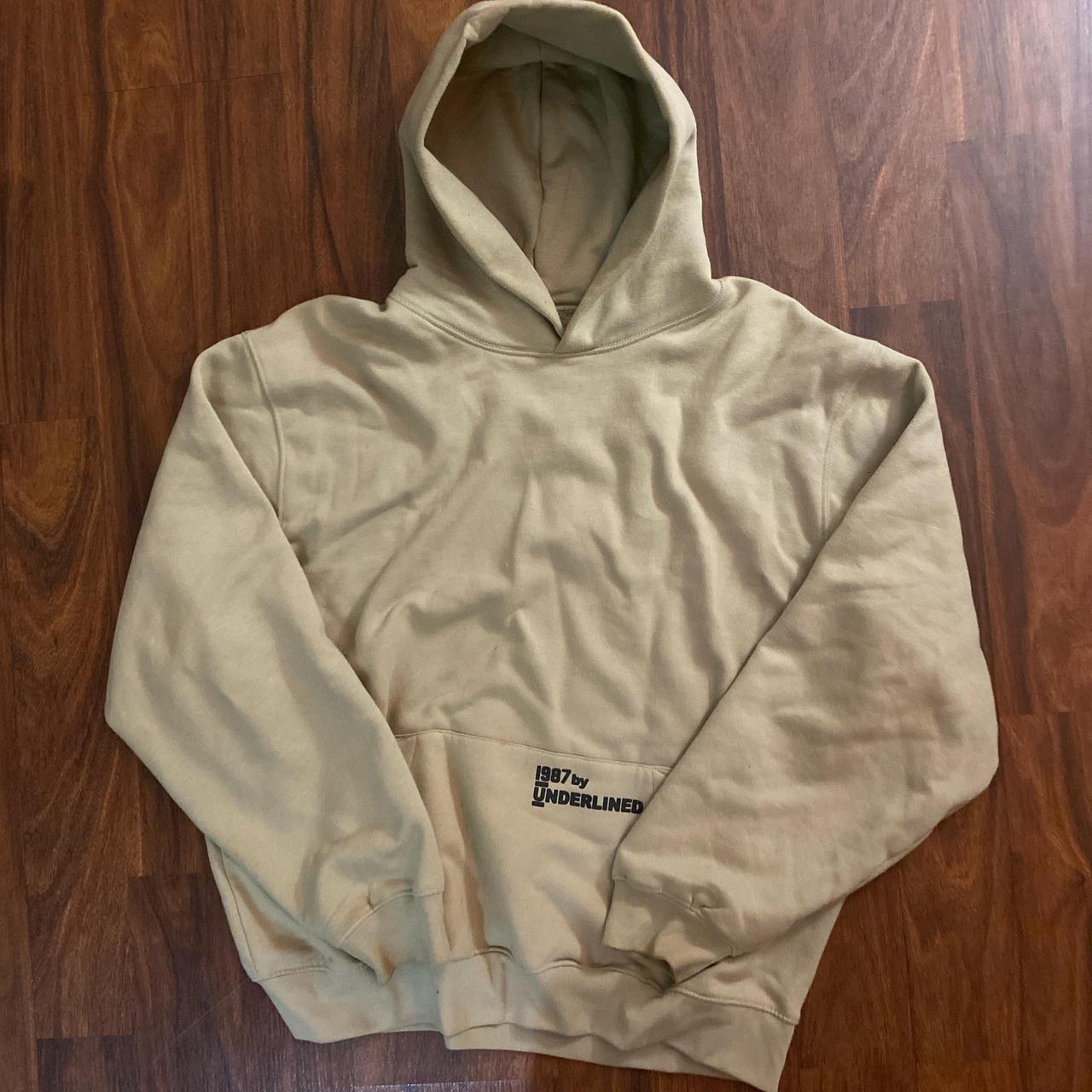 UNDERLINED • 1987 Beige hoodie no strings, amazing... - Depop