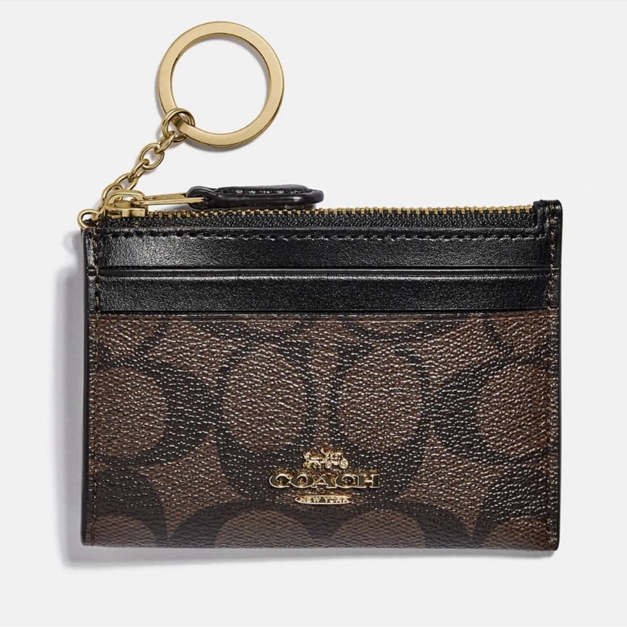 Coach Monogram Mini Skinny Id Case In Brown