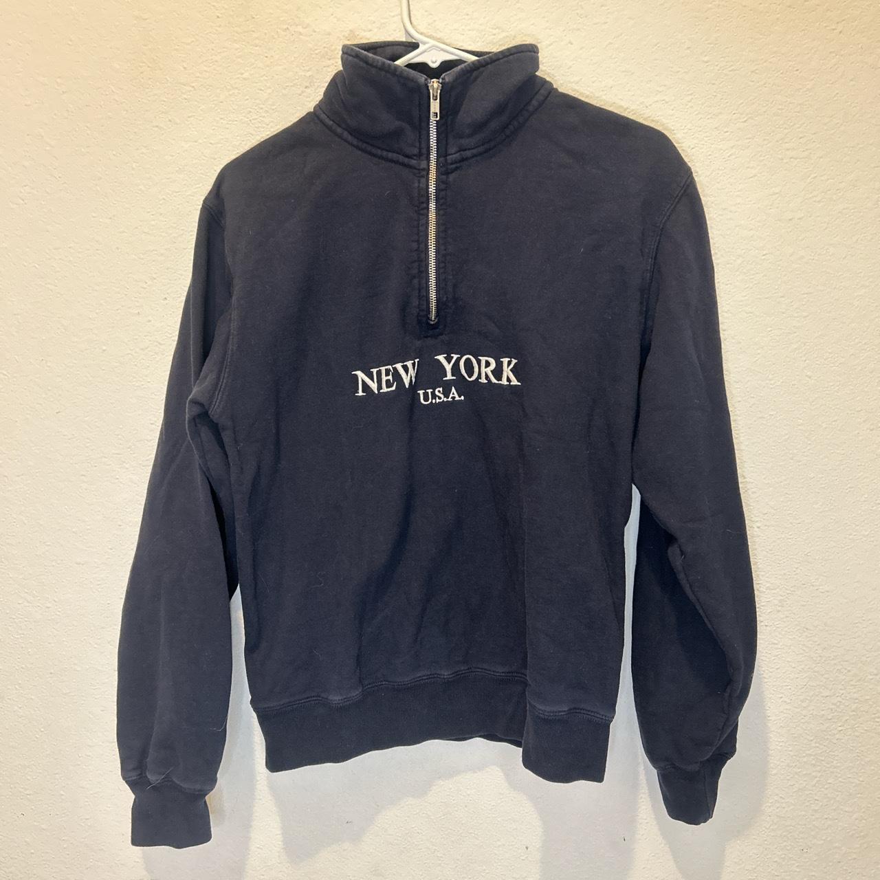 BRANDY MELVILLE “NEW YORK” QUARTER ZIP JACKET - Depop