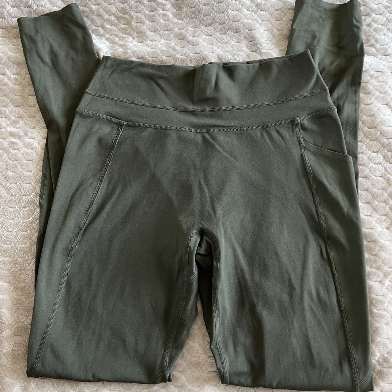 Olive green alphalete leggings with pocket. Size L.... Depop
