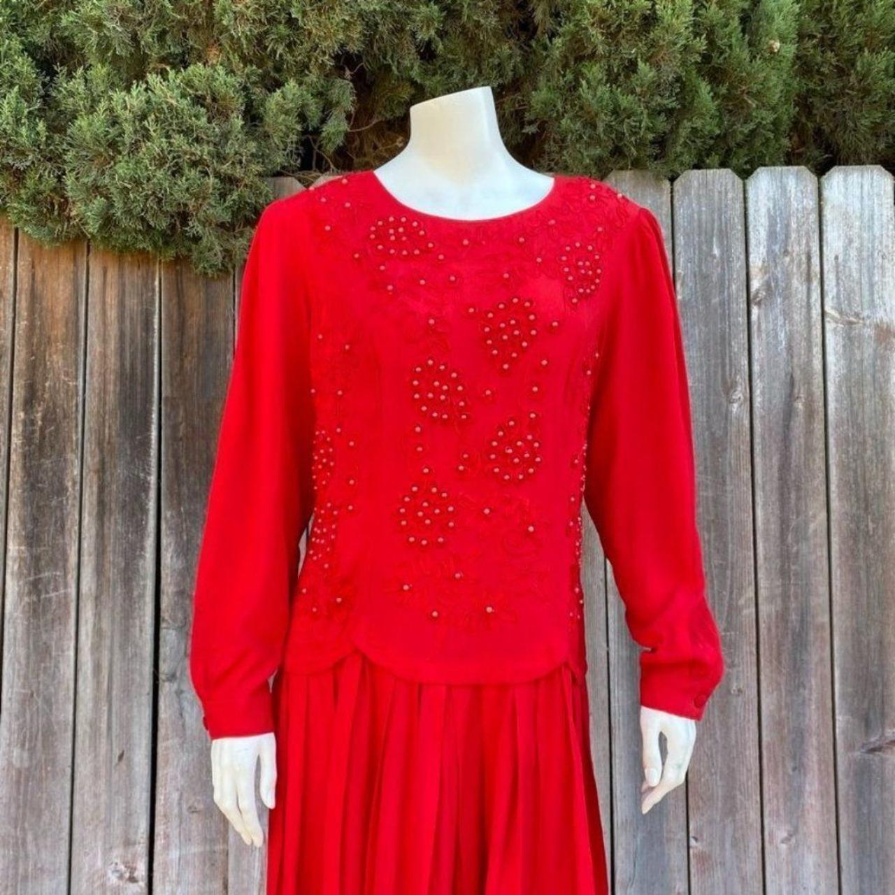 Sarin New York retailer Vintage Red 80s Beaded Dress India