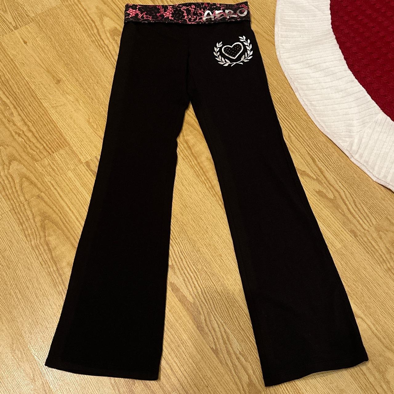 Rare vs pink cheetah foldover yoga pants Skinny - Depop