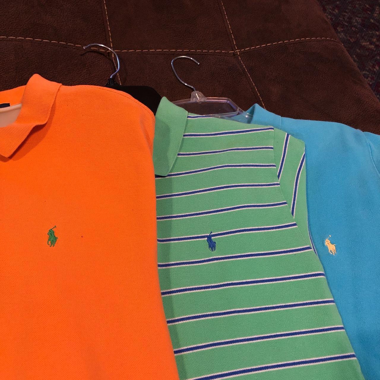 Polo Ralph Lauren Men's Orange and Green Polo-shirts | Depop