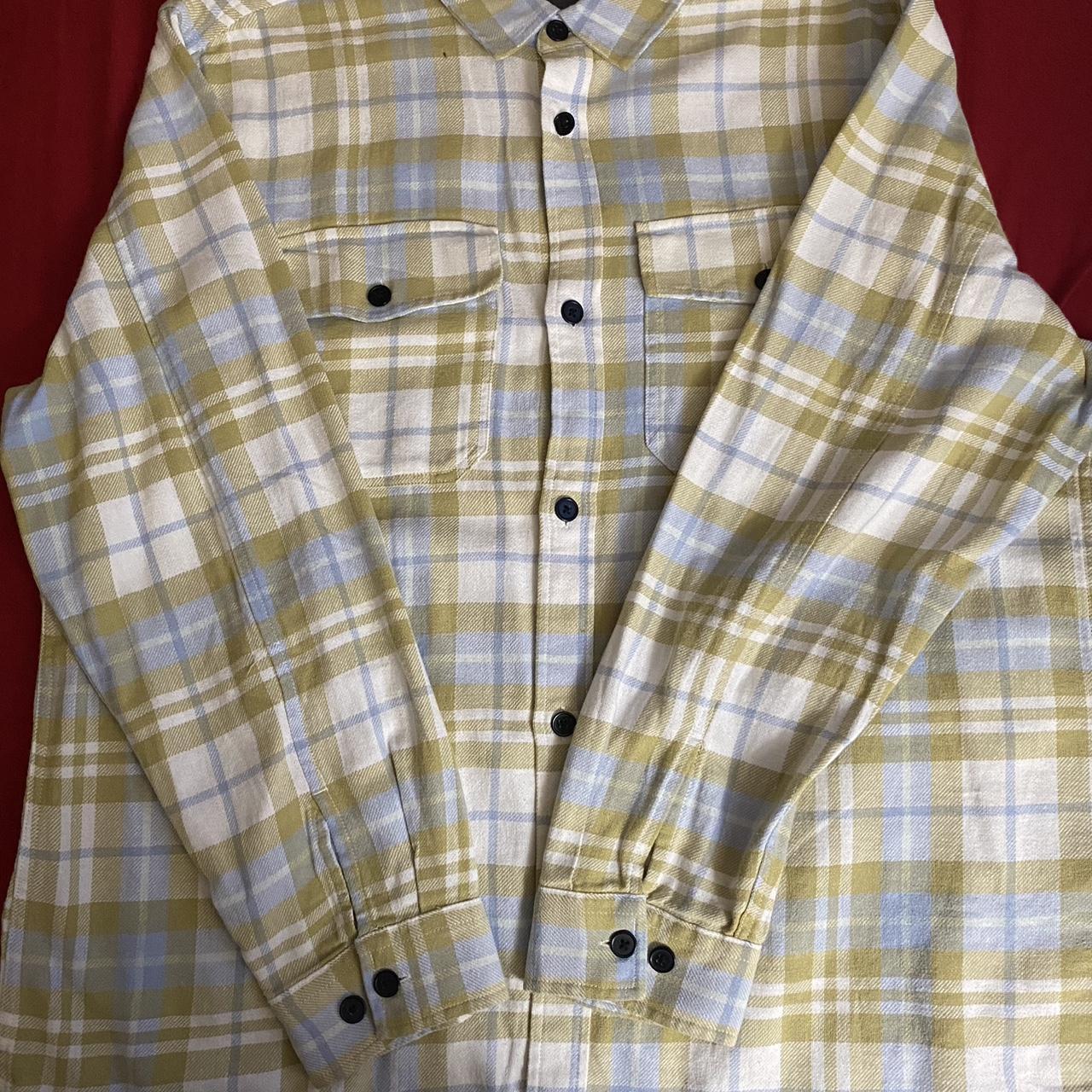 H&M Men's Yellow and White Shirt Depop