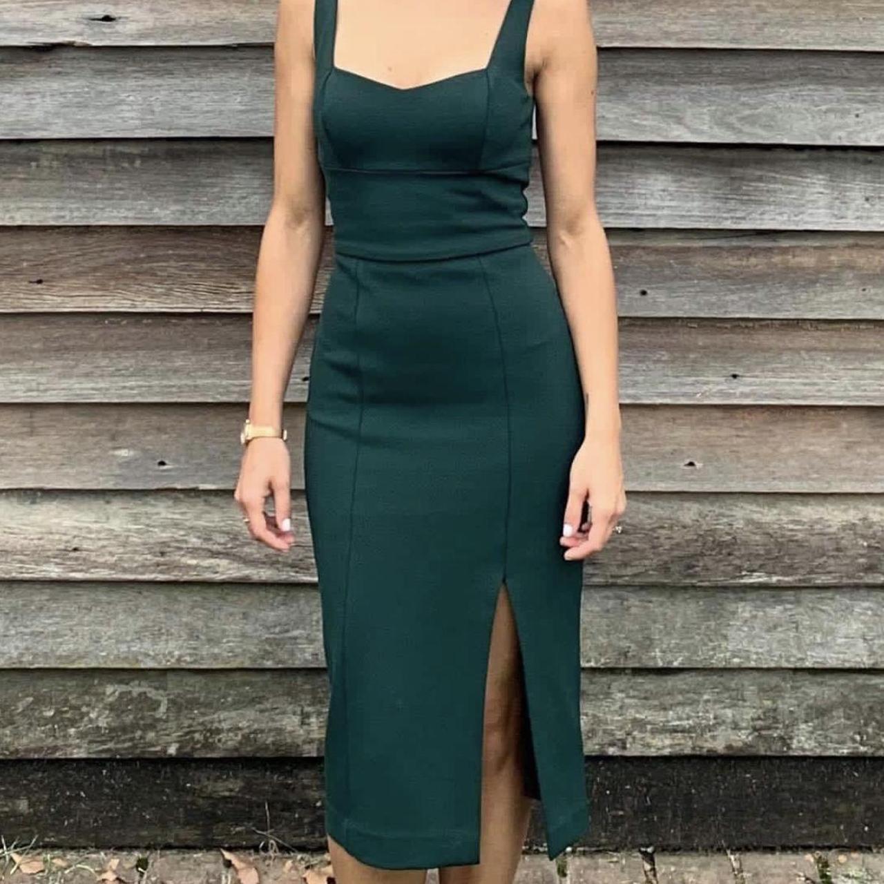 Kookai Martina Midi Dress In Pine Grove Green