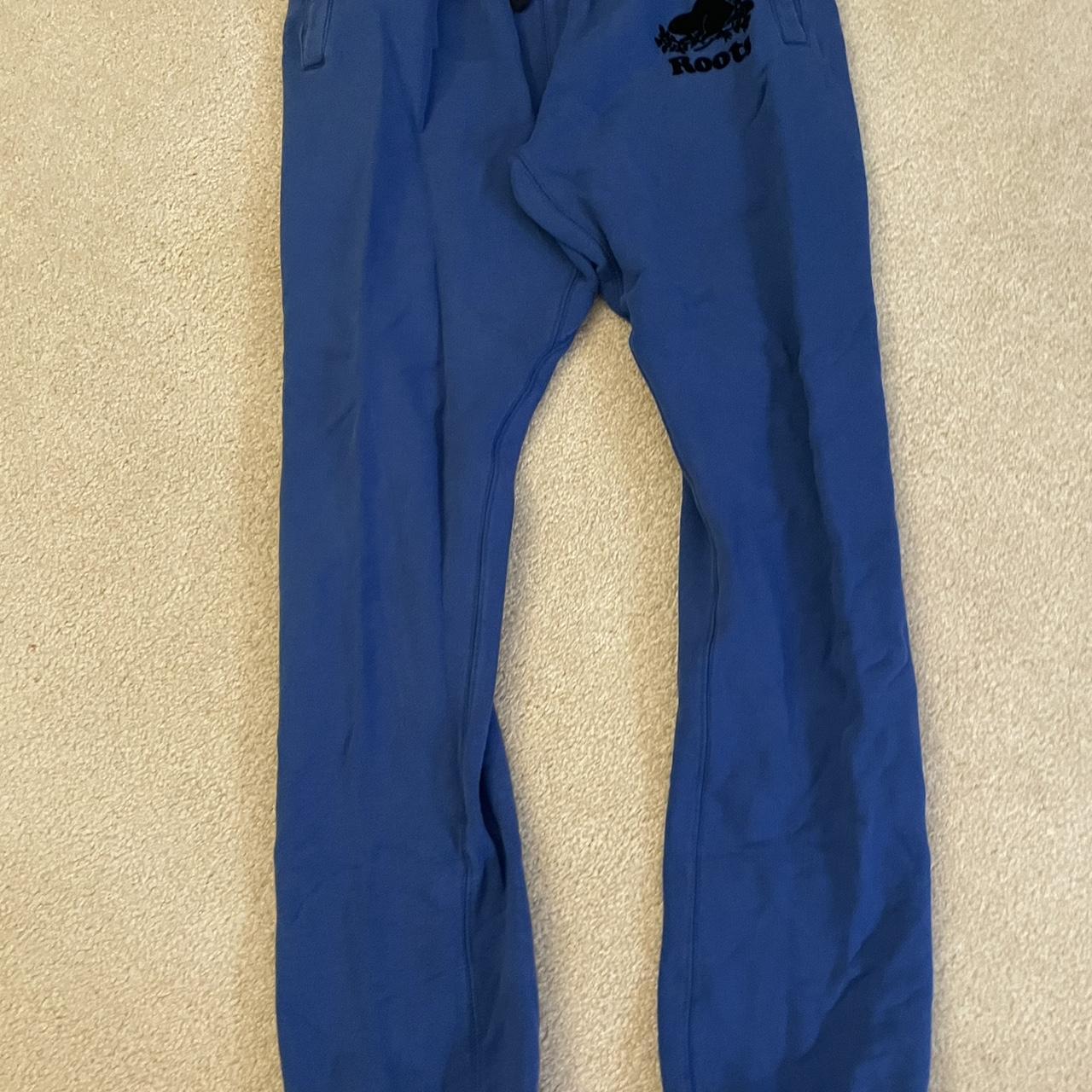 roots blue sweatpants xs used but excellent