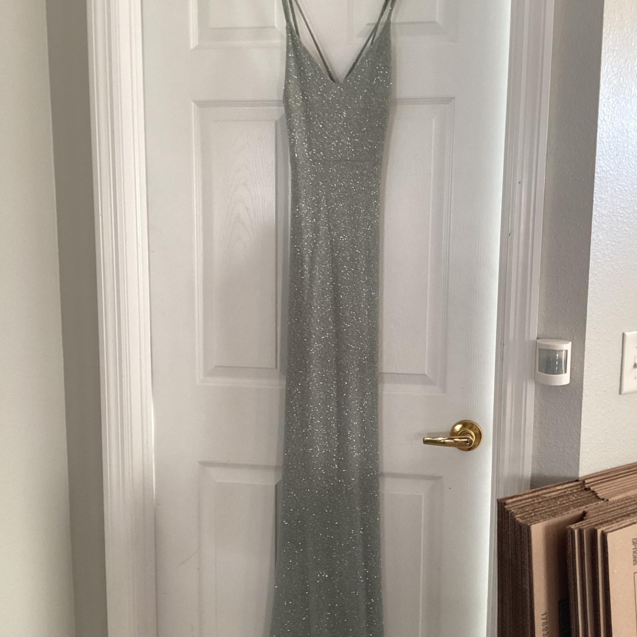 Windsor Women's Green and Silver Dress | Depop