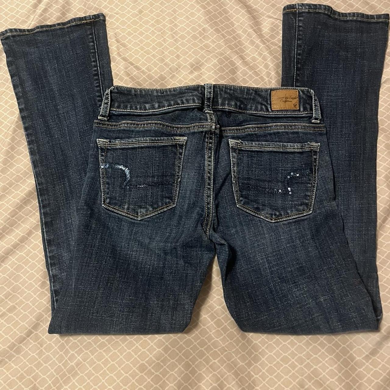 womens american eagle low rise bootcut jeans size 4... - Depop