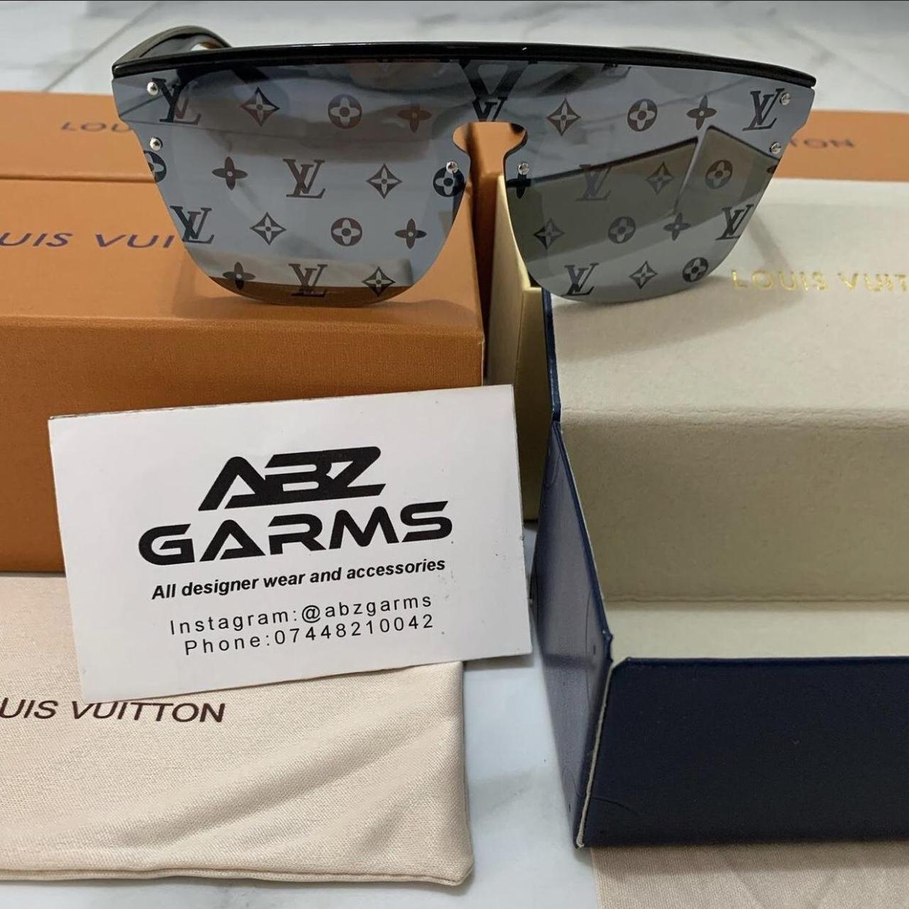 Louis Vuitton Men's Black and Gold Sunglasses Depop