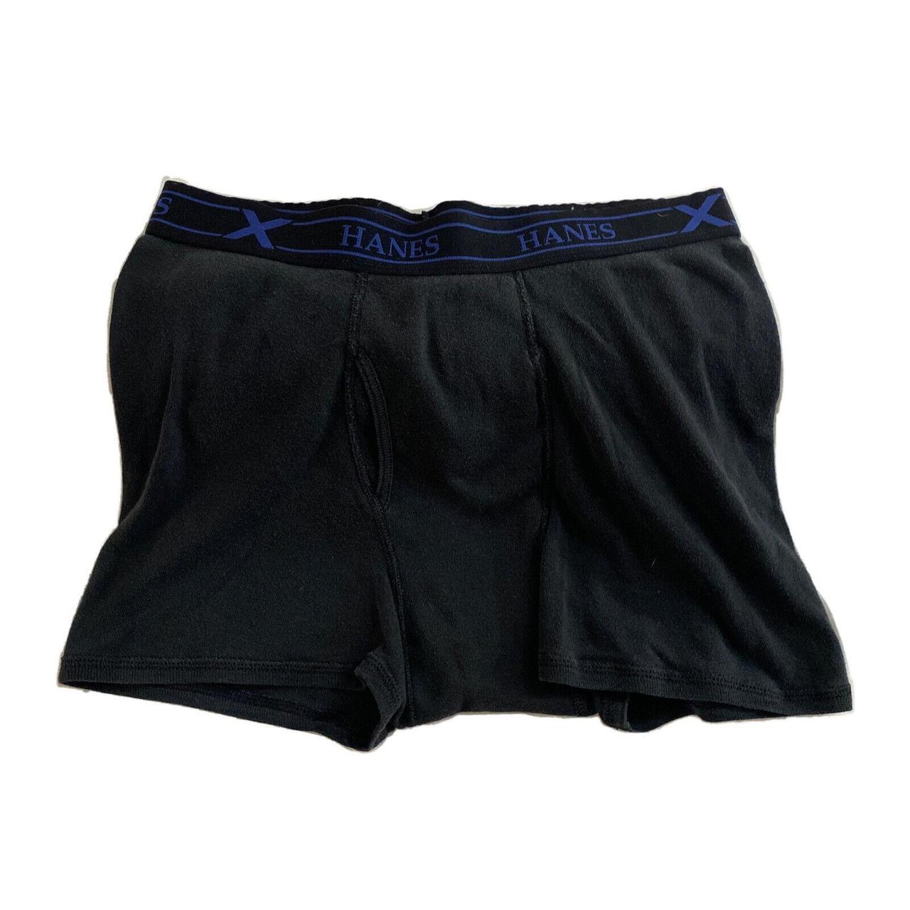 Hanes 100% Cotton Black Blue Mens Underwear Boxer... - Depop