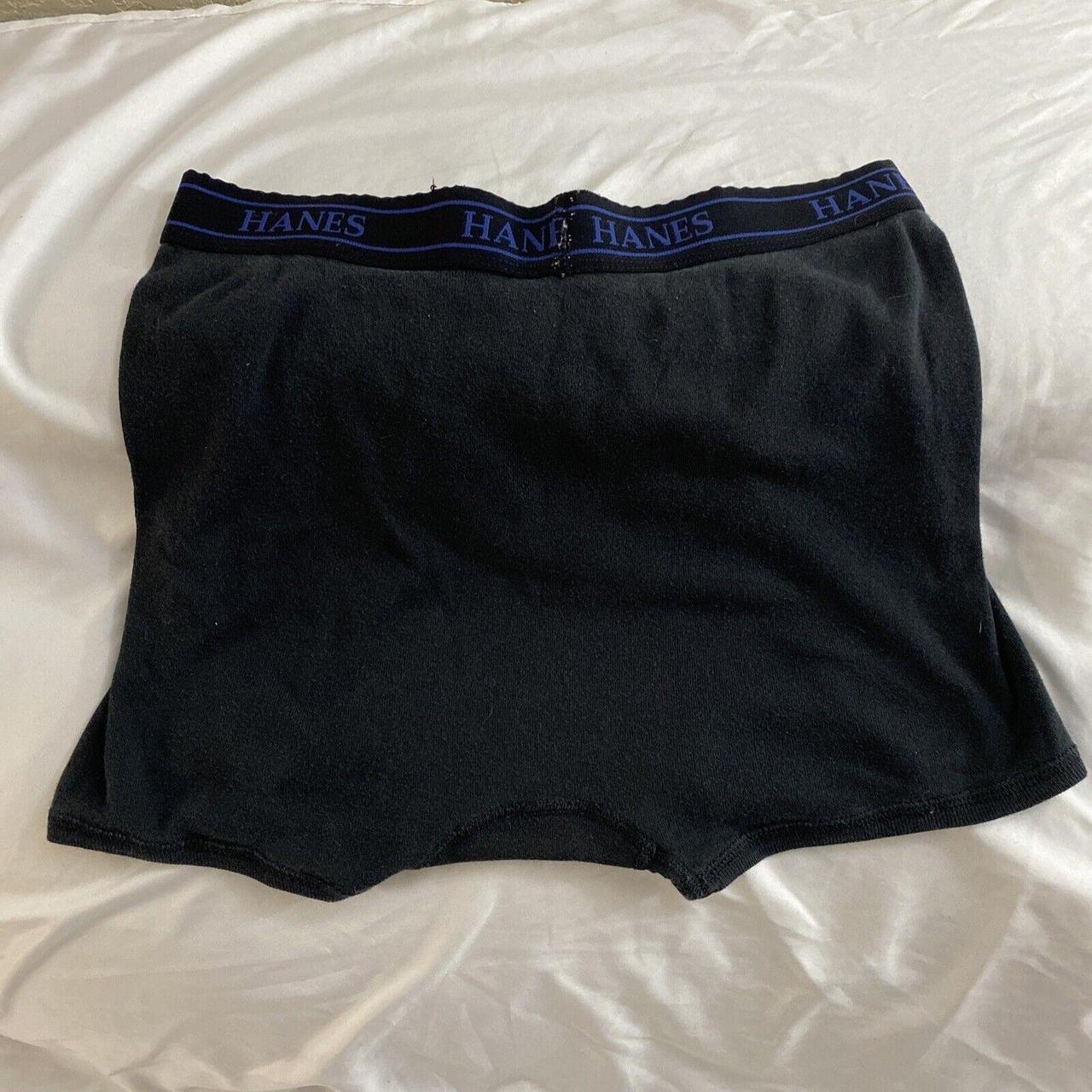 Hanes 100% Cotton Black Blue Mens Underwear Boxer... - Depop