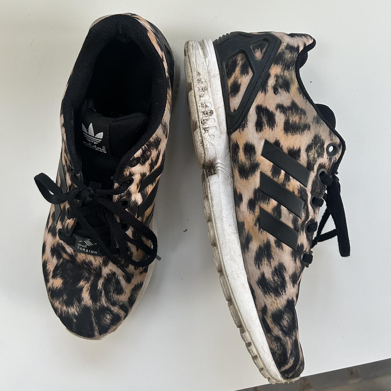 leopard Adidas Torsion ZX Flux Cheetah Leopard Print Sneakers Shoes