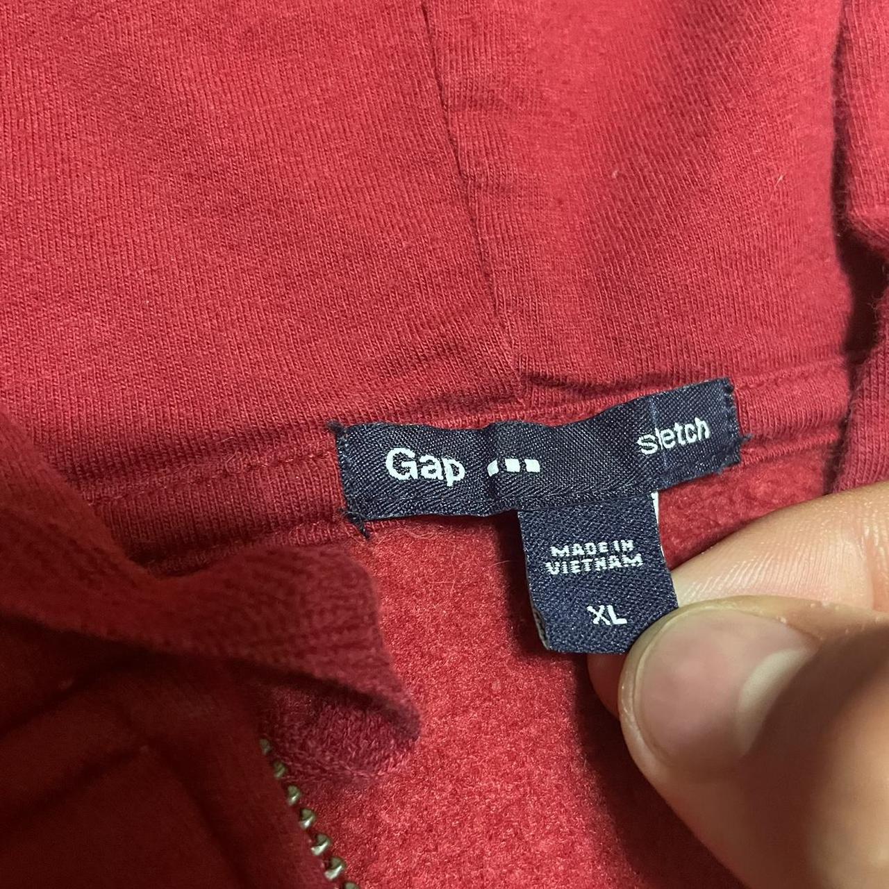 Gap zip up zip up hoodie red size XL youth ≈ M... Depop