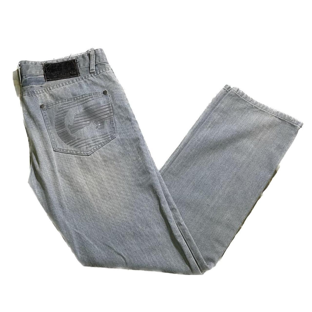 Ecko UNLTD jeans -back design -stacked denim... - Depop