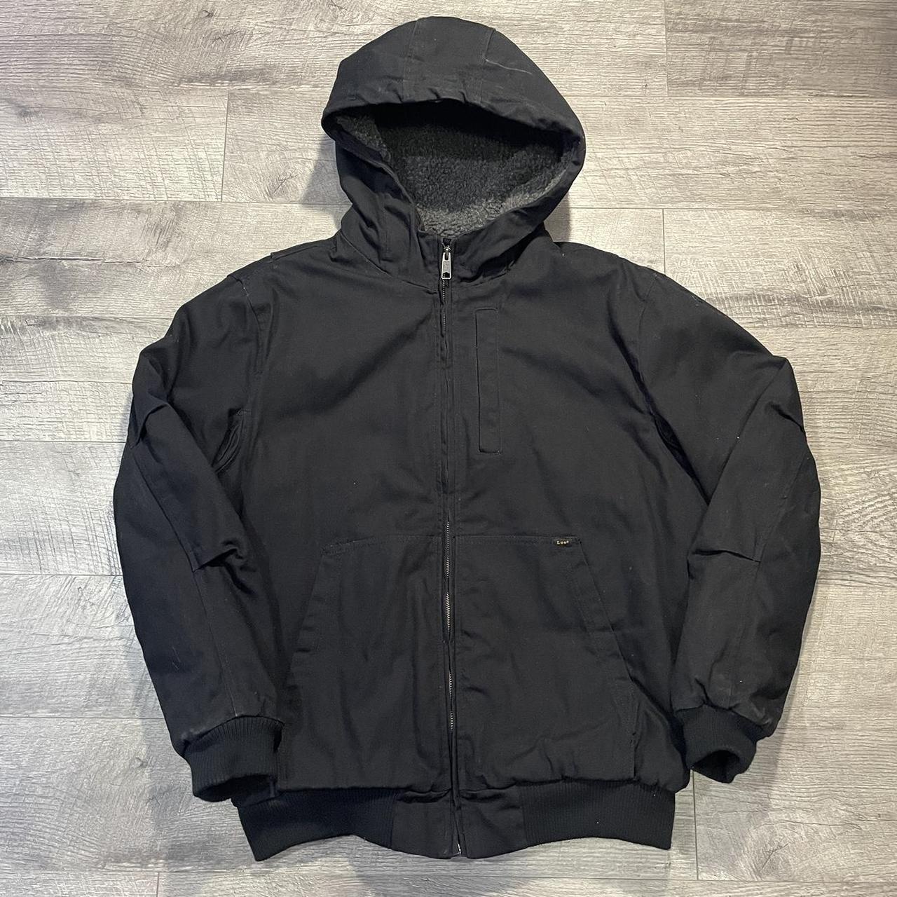 Workwear jacket DESCRIPTION: Black Sherpa lining... - Depop