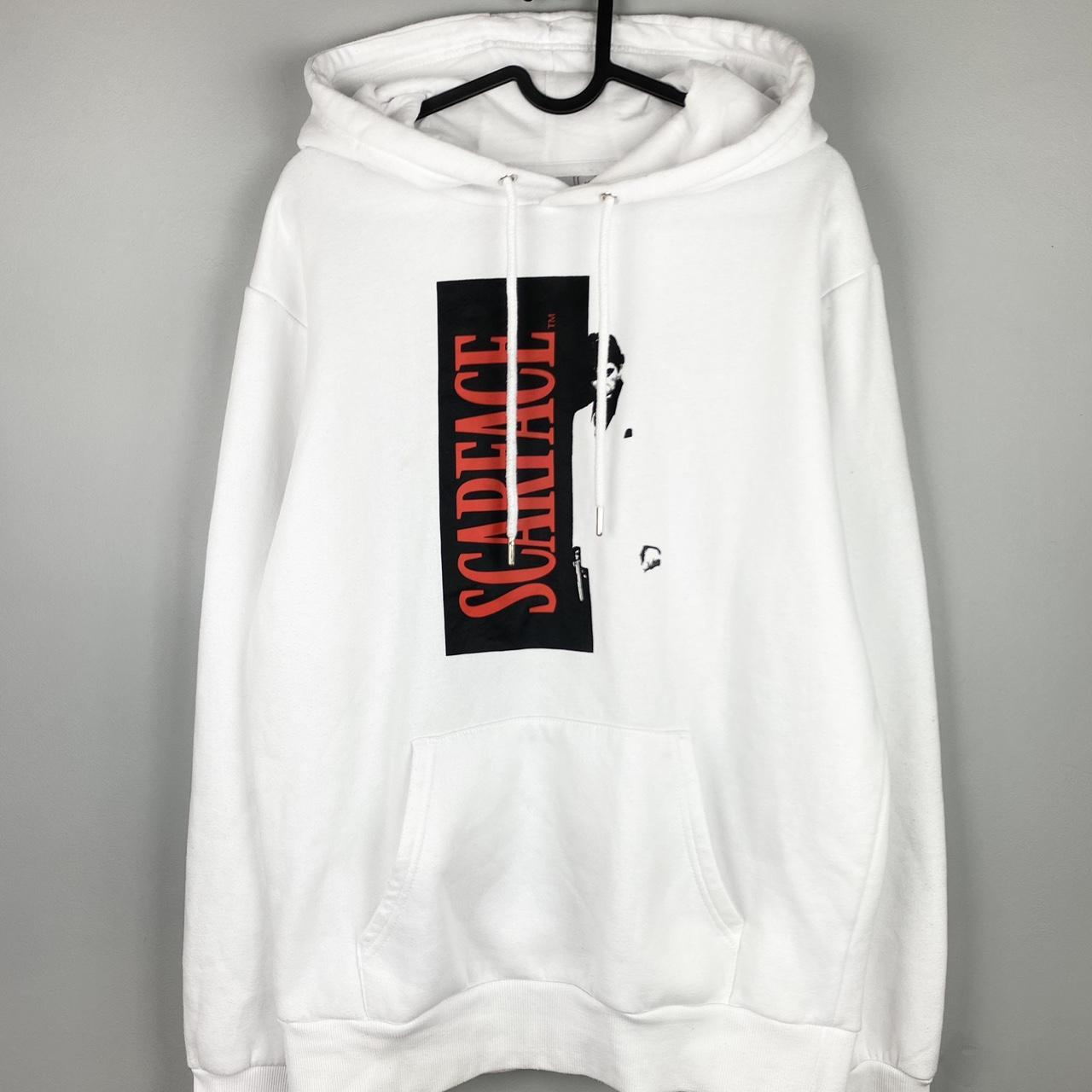 American Vintage Men's White and Red Hoodie Depop