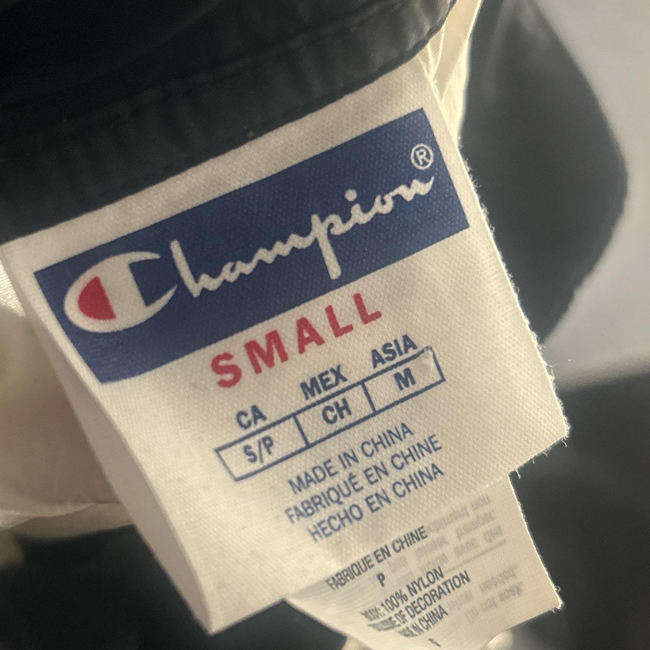 Small black and white champion windbreaker The Depop