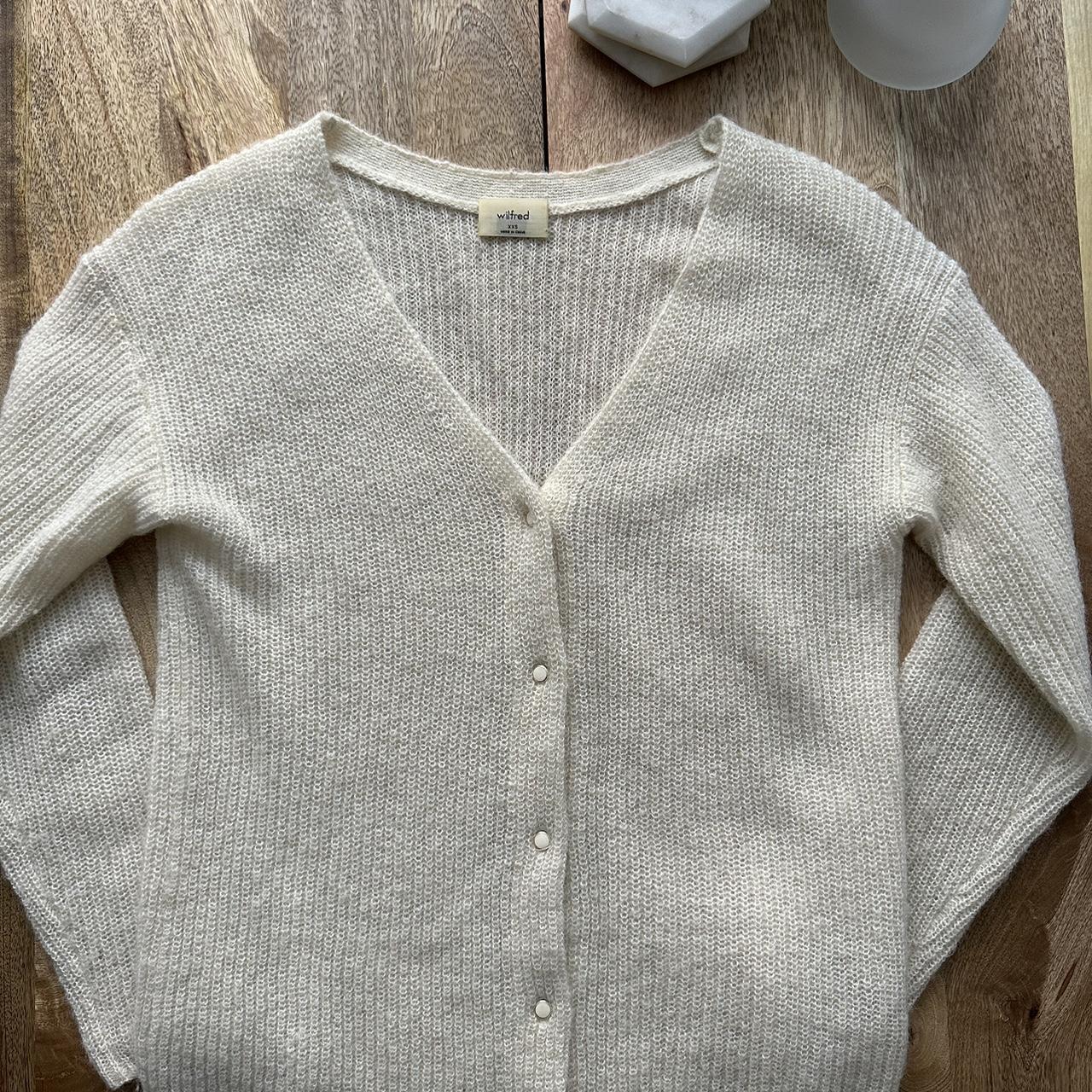 Wilfred Women's White and Cream Cardigan | Depop