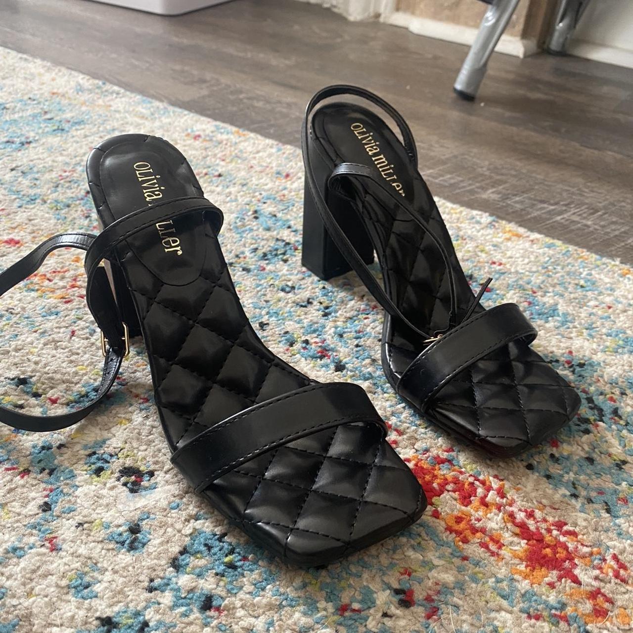 Chanel strappy black patent leather mid heel sandals - Depop
