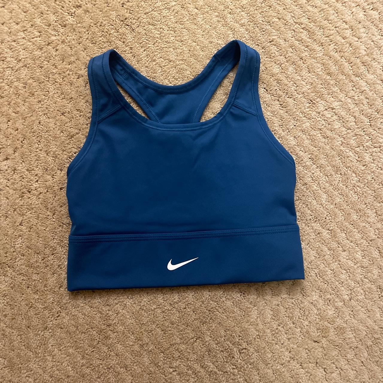 nike swoosh sports bra with racer back (no padding - Depop