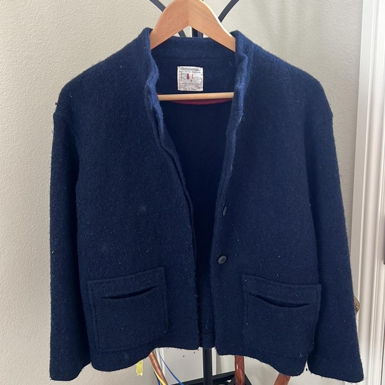 Girls Zara navy wool pea coat. - Depop