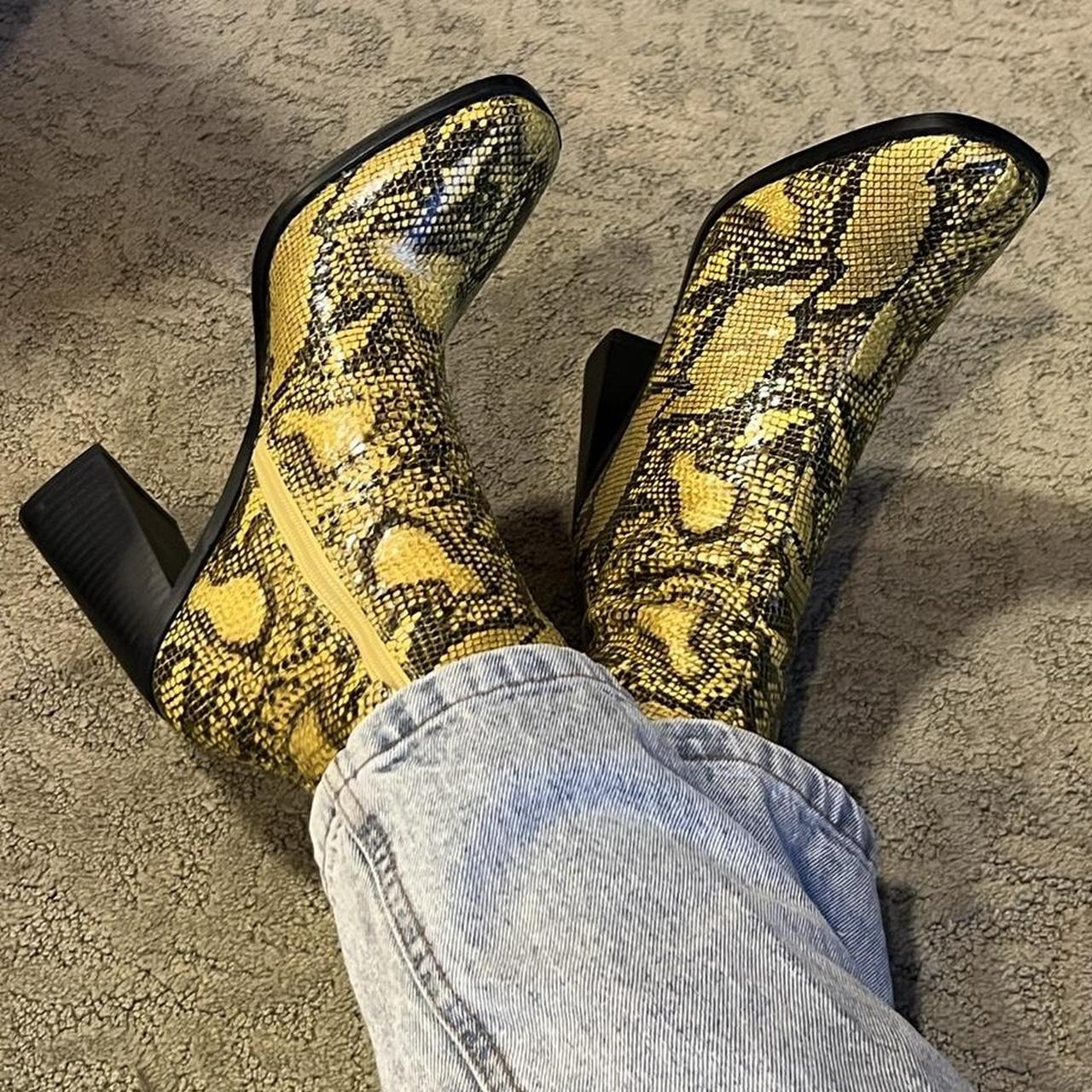 Yellow snakeskin sales ankle boots