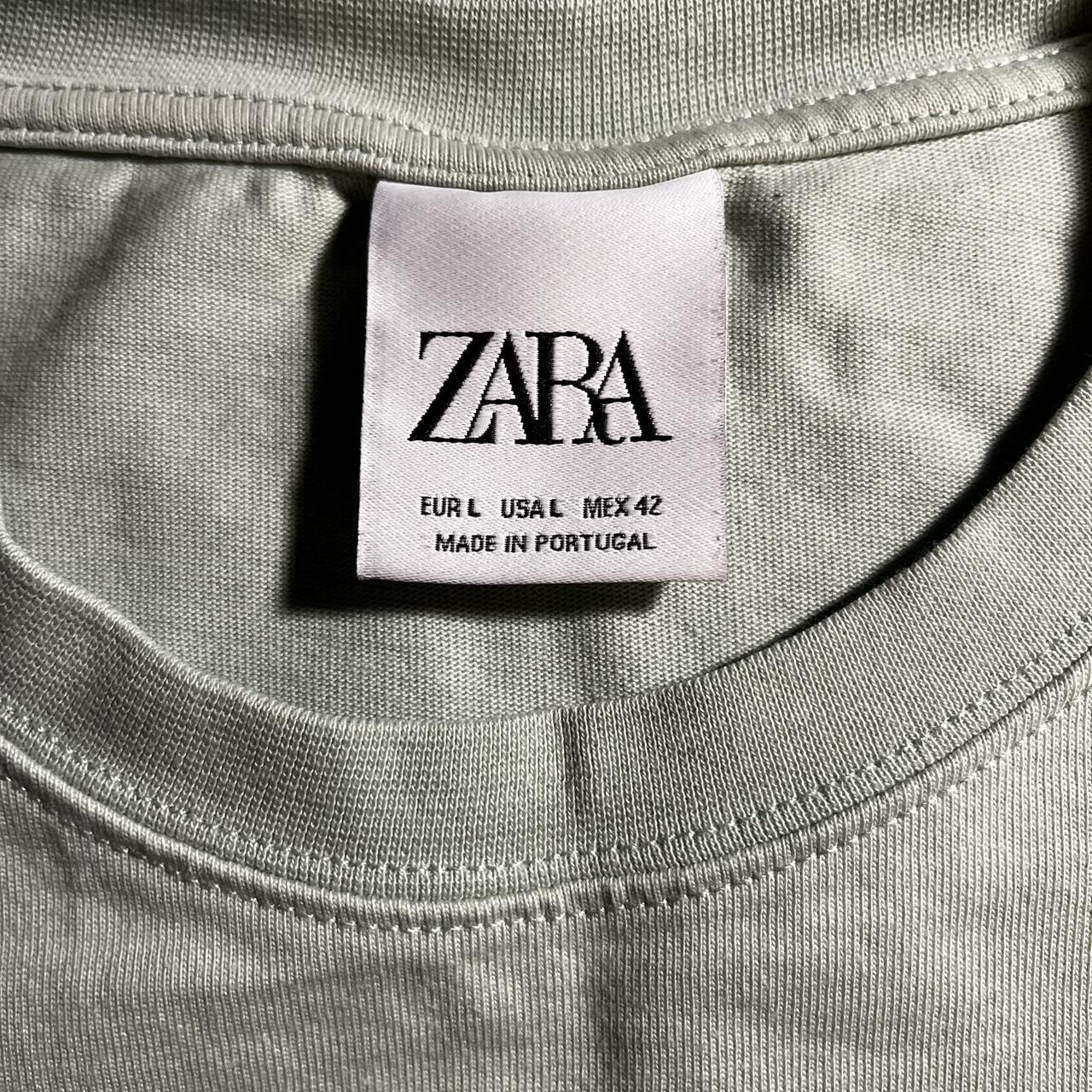 Zara Mint Green Modern Art Collab Thick Fabric Men’s... Depop