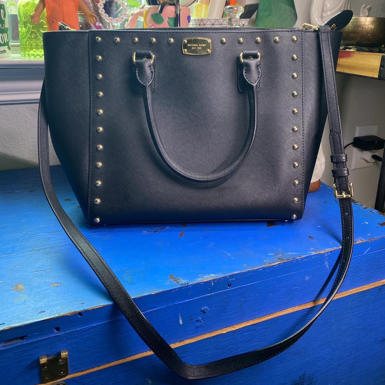 Michael Kors Avril Small Satchel Crossbody Black Leather Bag Handbag Purse  Black 194900663554 | eBay
