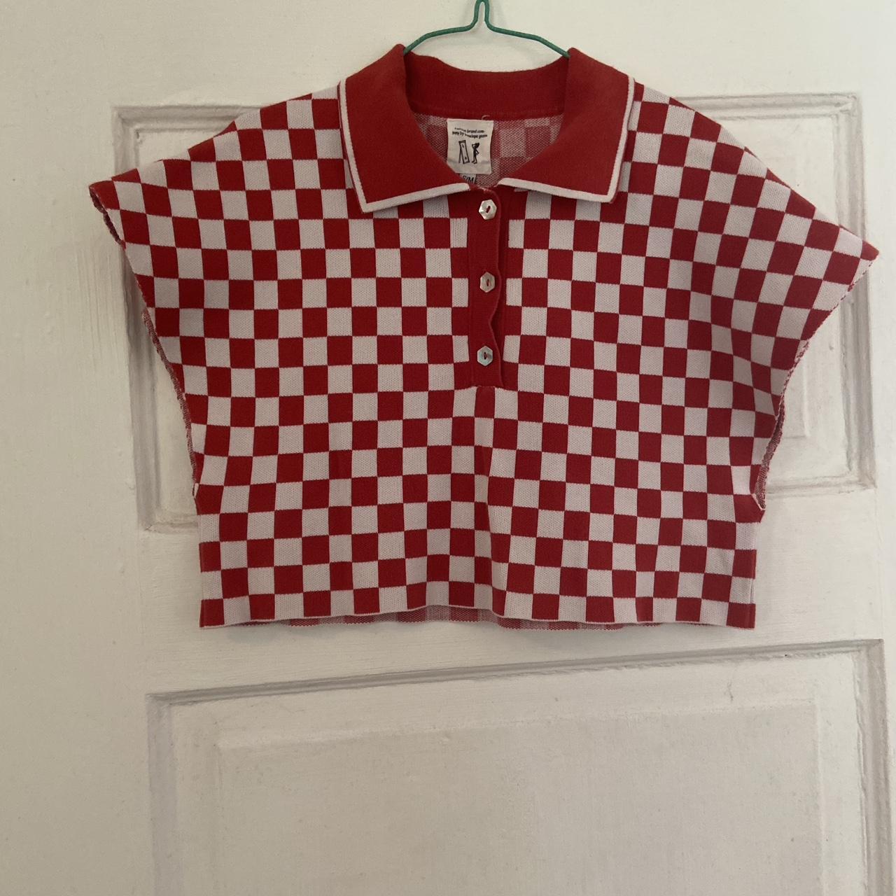 checkher out she’s a checkered crop top with... Depop