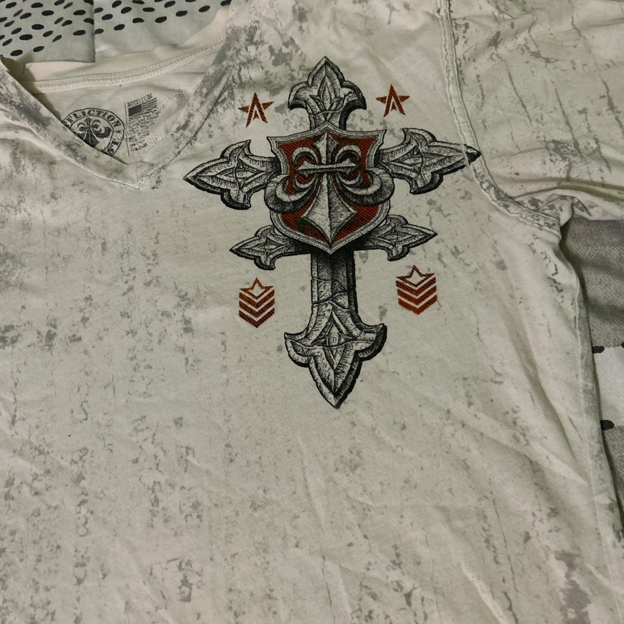 affliction shirt good condition tags: mma elite... - Depop