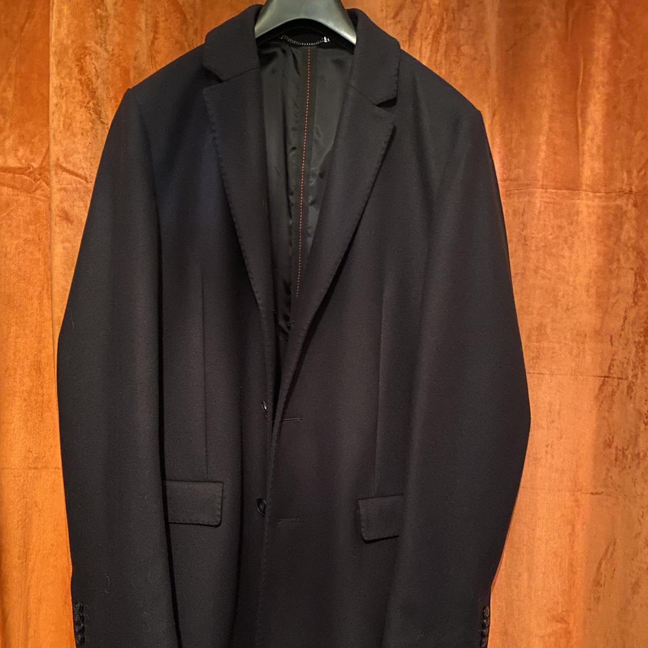 Hugo Boss Overcoat Navy Only worn once Size 40r - Depop