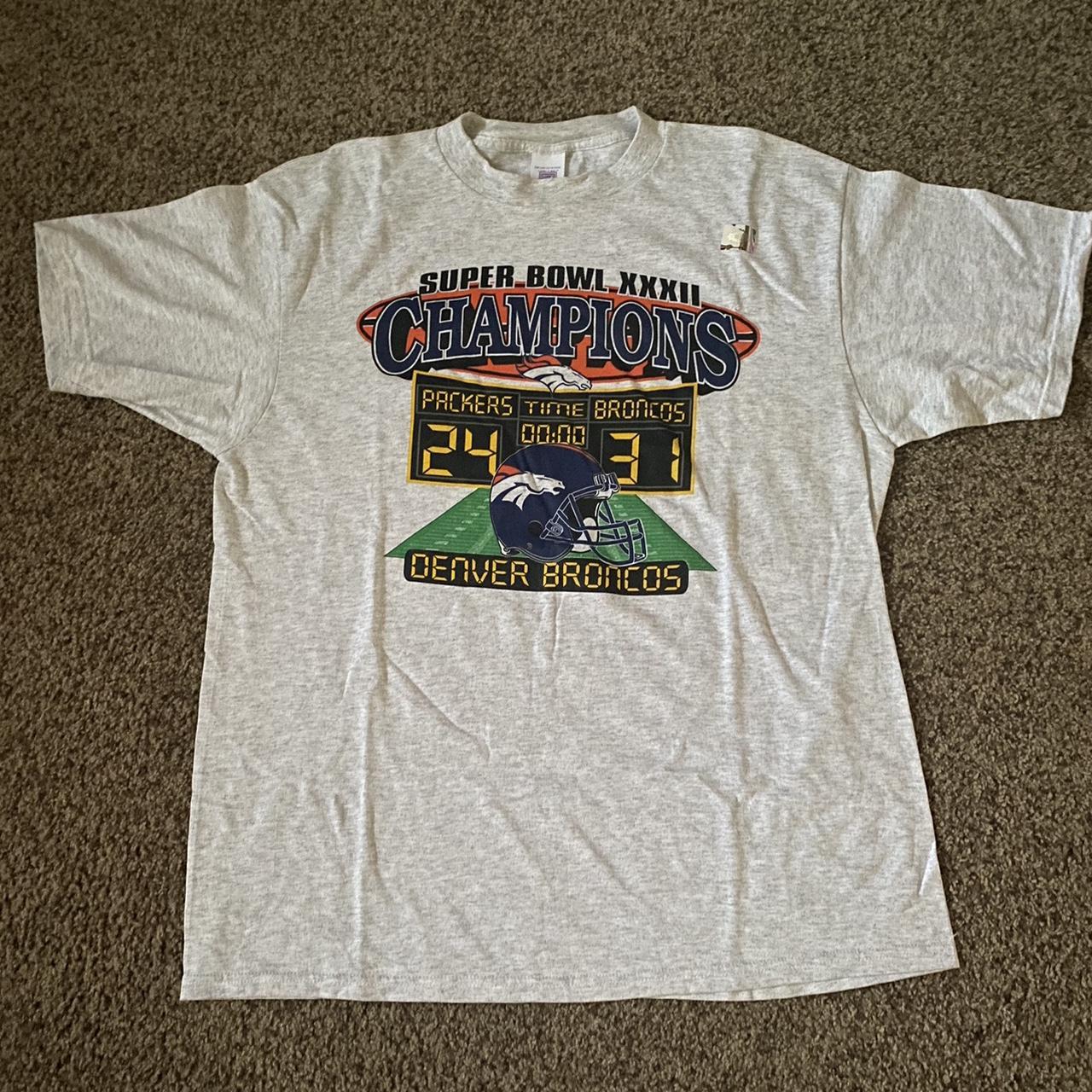 Vtg Logo 7 Green Bay Packers Graphic T Shirt Superbowl Champs White Mens  Size XL