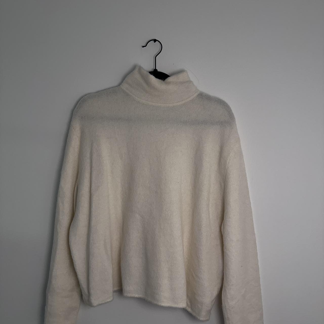 Zara turtleneck sweater White in great condition... - Depop