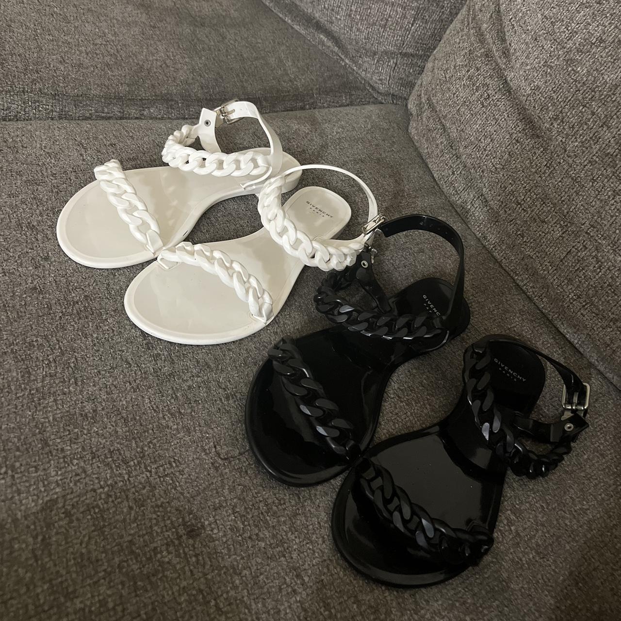 Givenchy Kids' Black And White Sandals With Logo | ModeSens