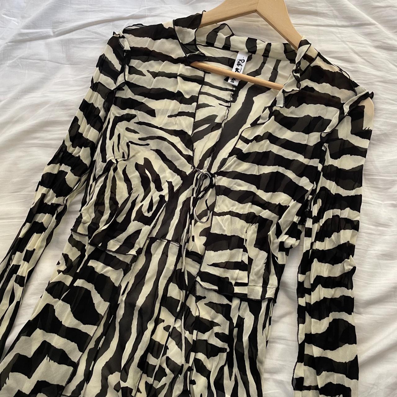 RAT AND BOA - Zephyr Blouse - zebra print - size XS... - Depop