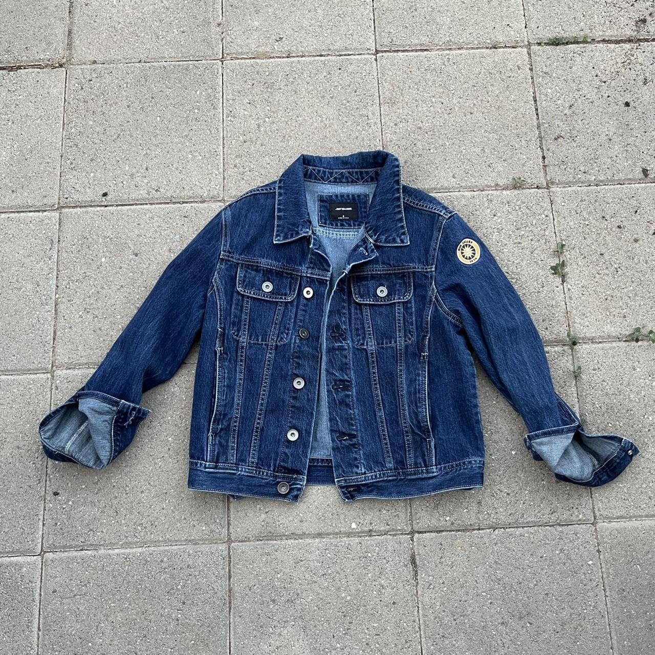 men's vintage jean jacket great fit Depop - Main Image