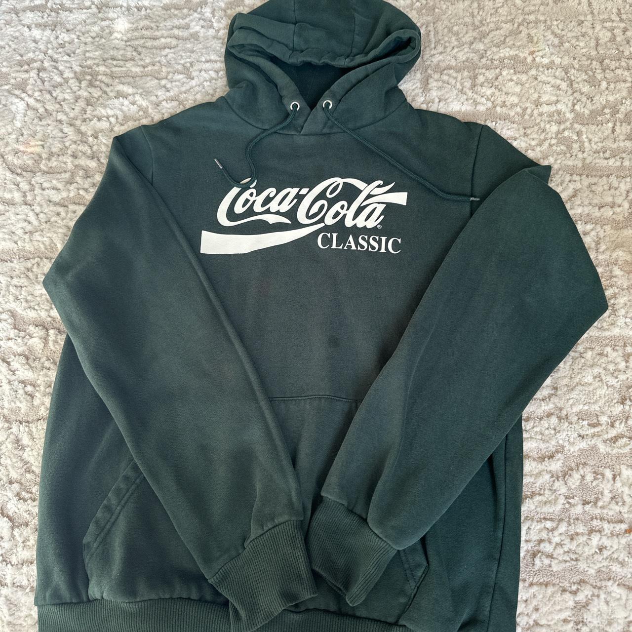 Coca-Cola Men's Green and White Hoodie