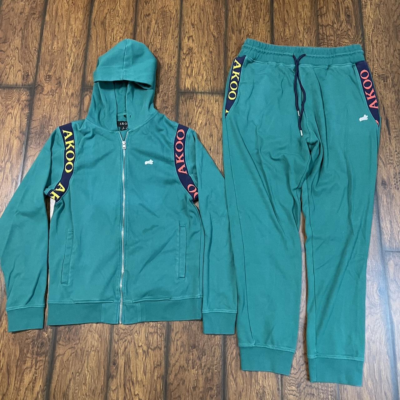 Akoo green track suit Size jacket XL pants. Depop