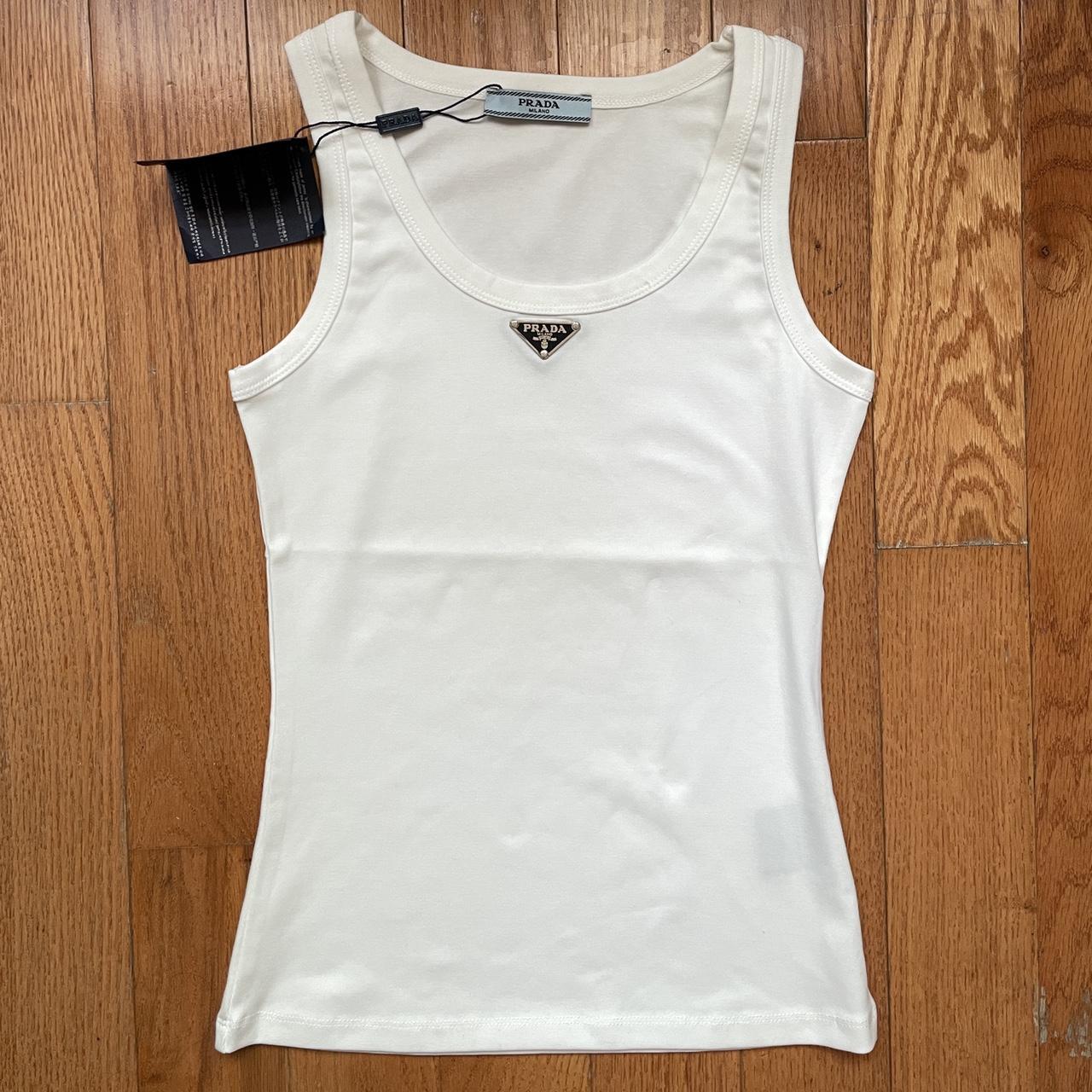 Prada tank top in white Size LARGE Very soft and... Depop