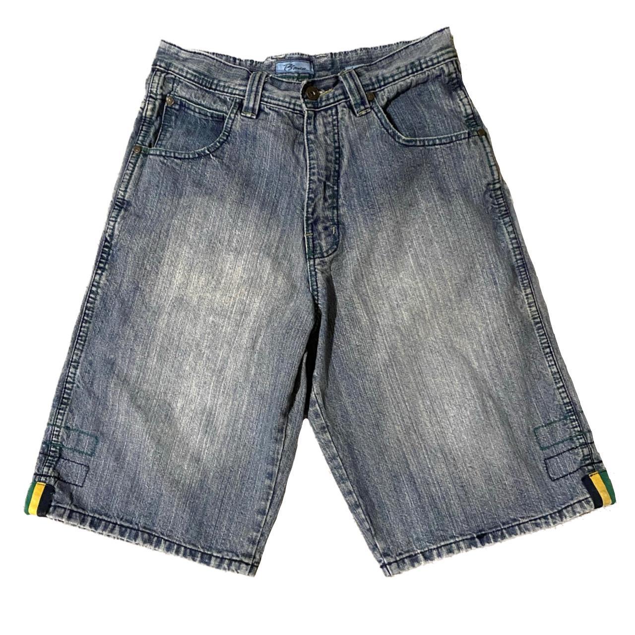 Vintage Fusai baggy y2k denim jean skater shorts... - Depop