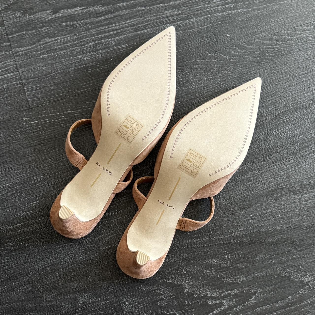 brand new dolce vita kitten heels suede nude beige... - Depop