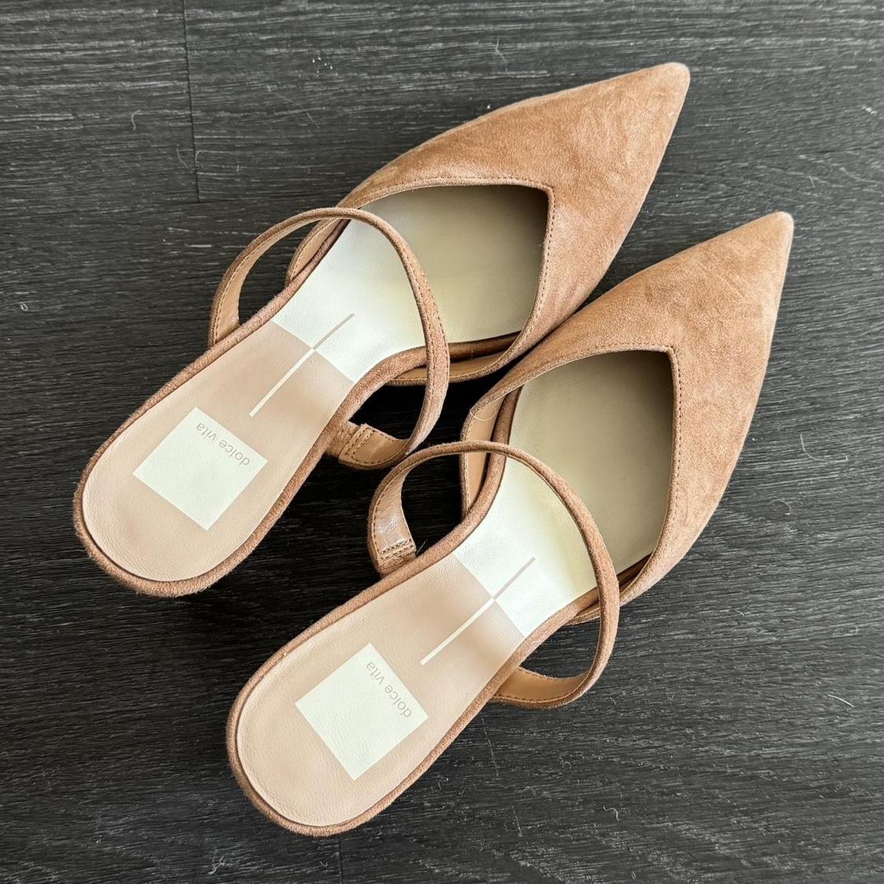 brand new dolce vita kitten heels suede nude beige... - Depop