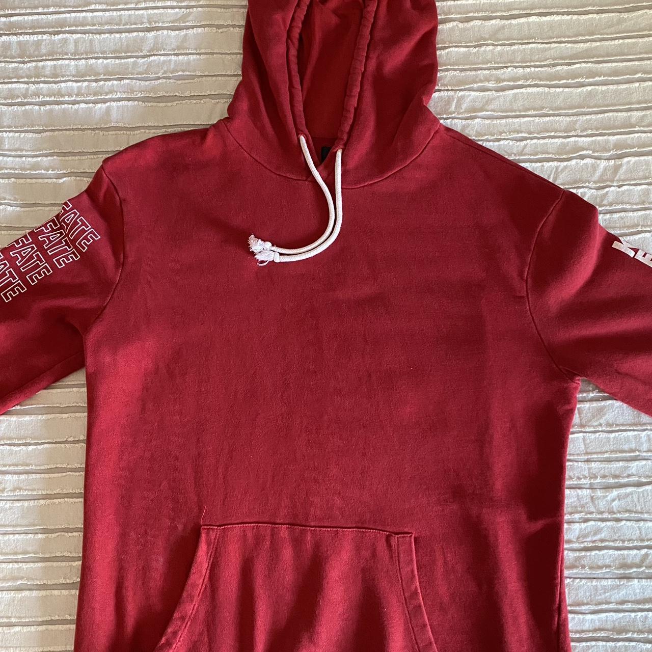 Zara Men's Red and White Hoodie Depop