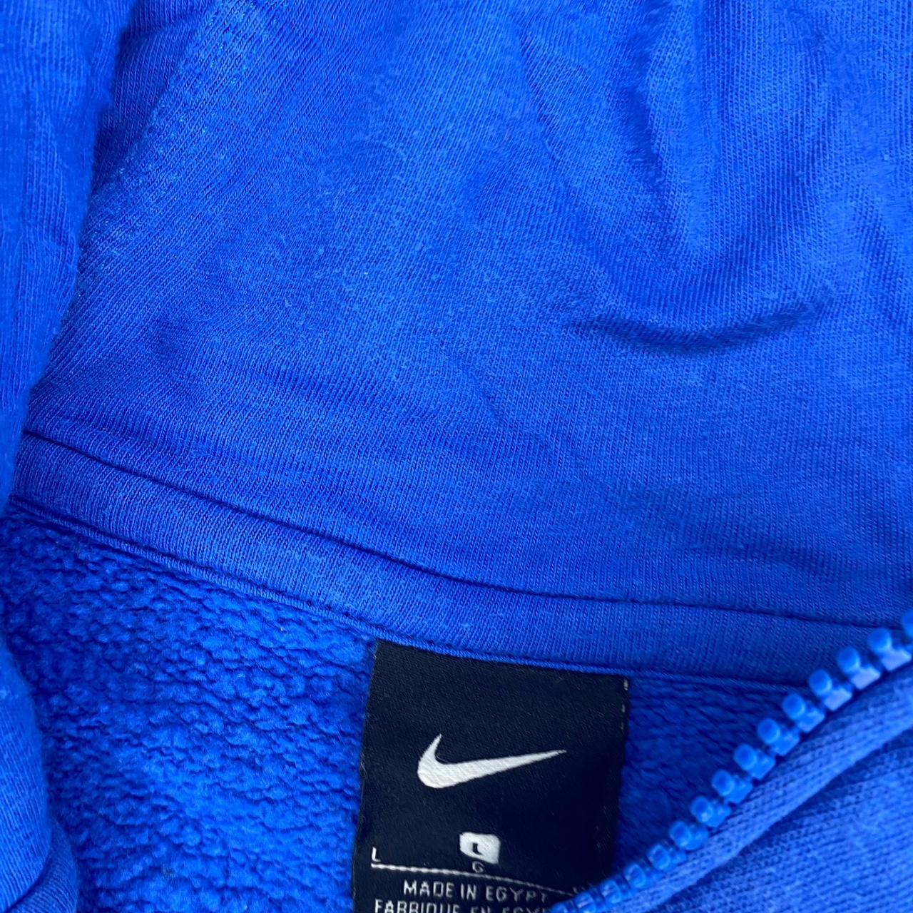 Vintage Blue Nike Embroidered Zip Up Large Hoodie... - Depop