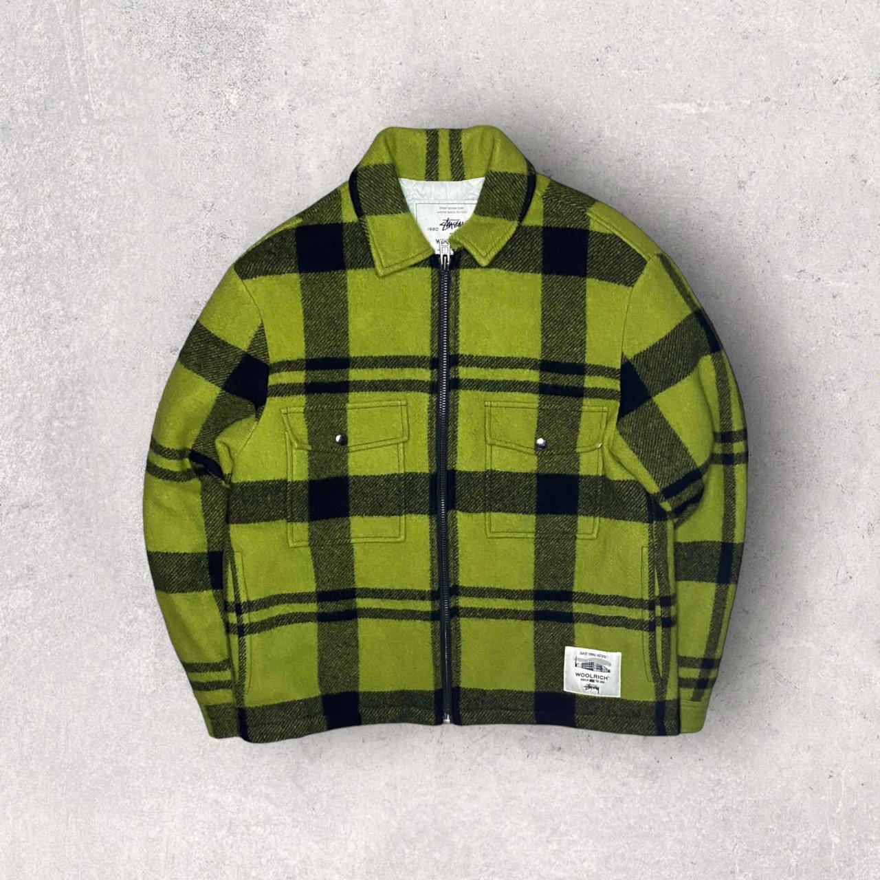 Stüssy x Woolrich Plaid Work Shirt Jacket Medium RRP... - Depop