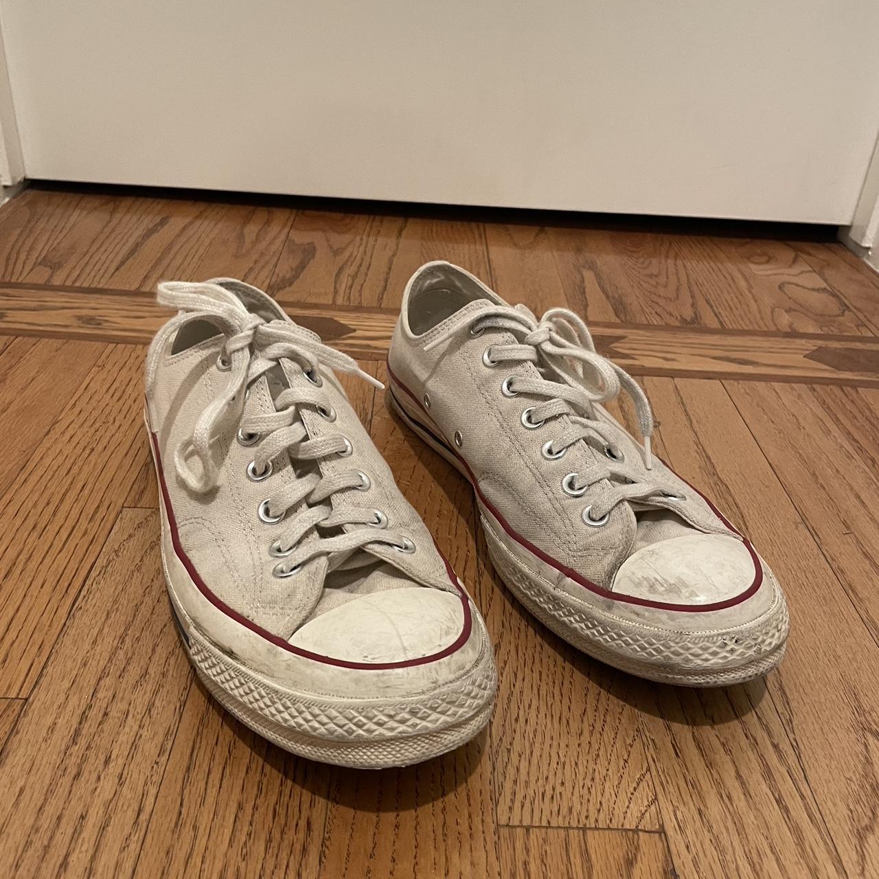 Converse Men's Cream and White Trainers | Depop