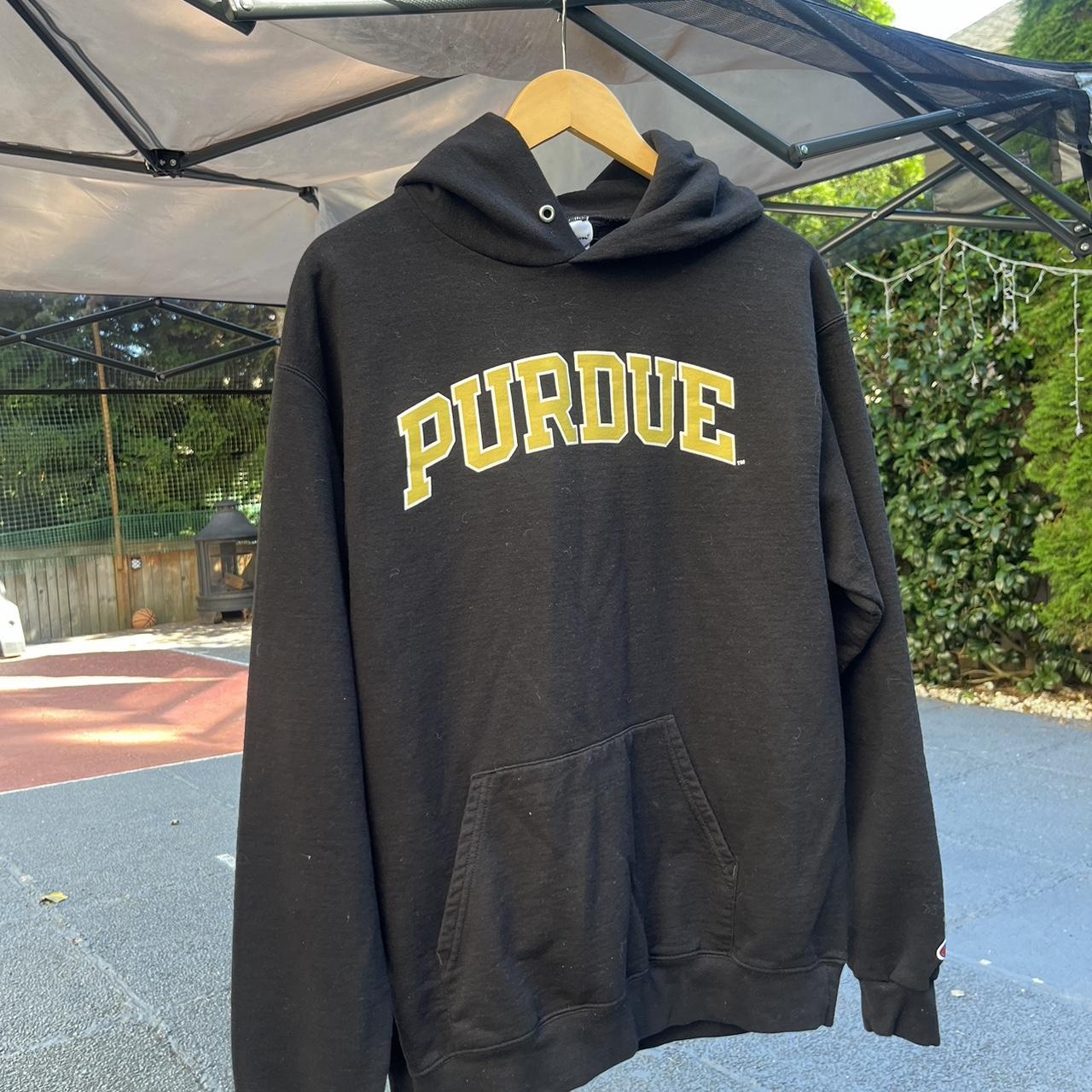 Purdue Hoodie, Size L, Champion, Black and Gold