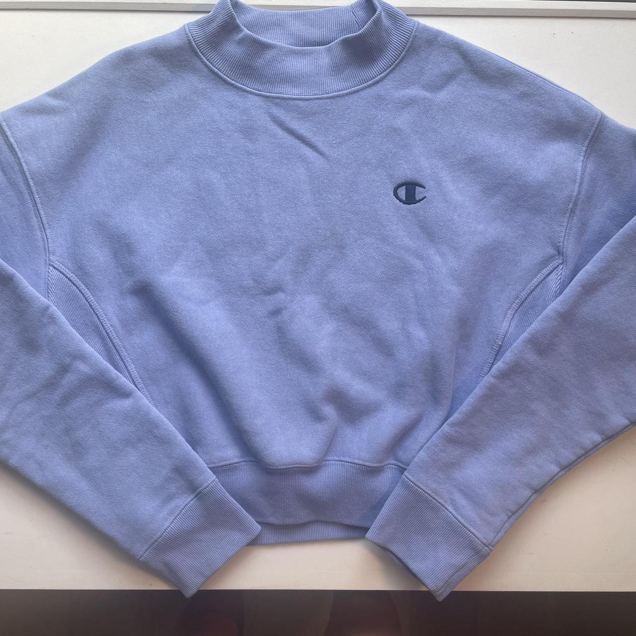 Champion sweater light purple shop and blue