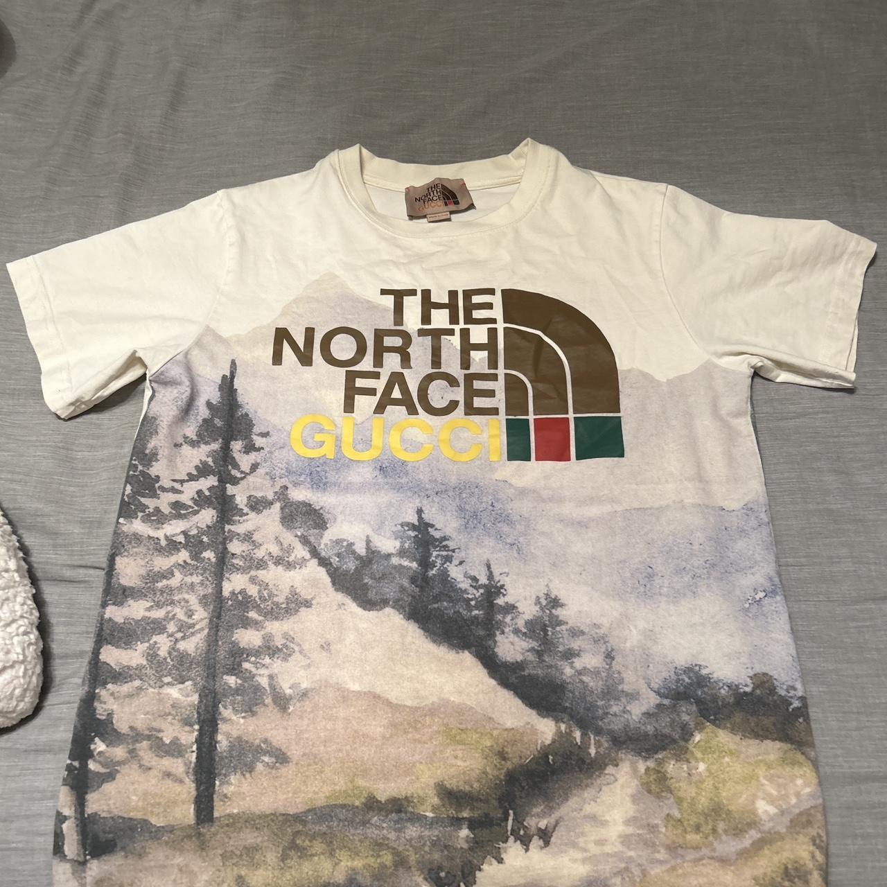 North Face Gucci Collab Tee Large Once Washed... - Depop